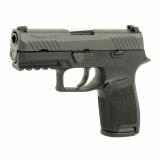 P320, Compact, Striker Fired, Semi-automatic, Polymer Frame Pistol, 9MM, 3.9" Barrel, Nitron Finish, Black, SIGLITE Night Sights, 15 Rounds, 2 Magazines W320C-9-BSS