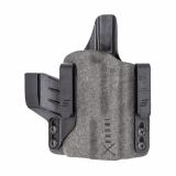 INCOG-X, Joint Collaboration with Haley Strategic, Inside the Waistband Holster, For Glock 17/19 with Light, Microfiber Suede Wrapped Boltaron Construction, Black, Right Hand INCOG-0-835-A-7-CX1-61