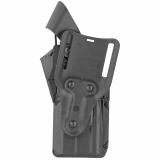 7360RDS, ALS/SLS Mid-Ride Level-III Retention Holster, Fits Glock 17 MOS with TLR-1, TLR-1HL, X200, X300, X300U, X300U/V and Leupold Deltapoint PRO, Trijicon RMR, SRO, Dr. Optic, JPOINT, Vortex Viper, or Burris Fastfire, Kydex, Black, Right Hand 7360RDS-