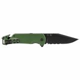 Escape ATK 2.0, Folding Knife, 3.4" Drop Point Straight Edge, Aluminum Handle, Green, PVD Finish, AUS 8 Construction SOG11-52-01-57