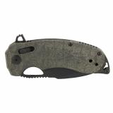 Kiku XR, Folding Knife, 3.03" Tanto Point Straight Edge, Linen Micarta Handle, Cryo CTS XHP Steel, Black and Graphite SOG-12-27-02-57
