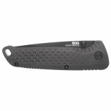 Adventurer, Folding Knife, 3 Drop Point Straight Edge, Glass Reinforced Nylon Handle, Cryo 5CR15MOV Steel, Titanium Nitride Finish, Black SOG-13-11-01-43