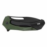 Bulwark FL, Folding Knife, 3" Drop Point Straight Edge, Micarta Handle Olive Drab Green, PVD Finish, D2 Constru tion SOG14-24-02-57
