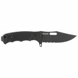 Seal FX, 4.3" Fixed Blade Knife, Clip Point Partially Serrated Edge, Glass Reinforced Handle, CPM S35VN Steel, Cerakote Finish, Black, Includes Kydex Sheath SOG-17-21-01-57