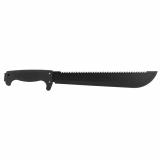 SOGfari Machete, 13" Straight/Saw Back Edge, Black Kraton Handle, 3Cr13 Steel, Powder Coat Finish, Black, Includes Nylon Sheath SOG-MC01-N