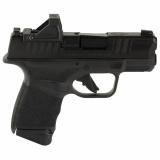 Hellcat, OSP, Striker Fired, Semi-automatic, Polymer Frame Pistol, Sub-Compact, 9MM, 3" Hammer Forged Barrel, Melonite Finish, Black, Viridian RFX-11 Green Dot Sight, Textured Grip, Tritium Front Sight, Tactical Rack Rear Sight, Optics Ready, 5 Magazines