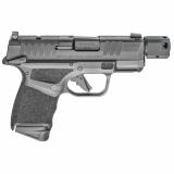 Hellcat, RDP, Striker Fired, Semi-automatic, Polymer Frame Pistol, Micro-Compact, 9MM, 3.8" Hammer Forged Barrel, Melonite Finish, Black, Textured Grips, Front Tritium Night Sight, Manual Safety, Tactical Rack U-Notch Rear Sight, Optics Ready, Compensato