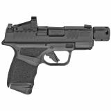 Hellcat RDP, Semi-automatic, Striker Fired, Micro Compact, 9MM, 3.8" Barrel with Compensator, Black Melonite Finish, Shield SMSc Reflex Sight, Front Tritium Night Sight, Tactical Rack U-Notch Rear Sight, 1-13Rd Magazine, 1-11Rd Magazine, Optics Ready HC9