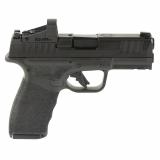 Hellcat Pro, Striker Fired, Semi-automatic, Polymer Frame Pistol, 9MM, 3.7" Hammer Forged Barrel, Melonite Finish, Black Polymer Frame, Textured Grip, Tritium Front Sight, Tactical Rack Rear Sight, Shield SMSc Reflex Sight, 15 Rounds, 2 Magazines, HCP937