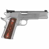 Model 1911-A1 Target 9mm 5 Inch Barrel Stainless Steel Finish Adjustable Target Sights Wood Grips 9 Round - CA Compliant