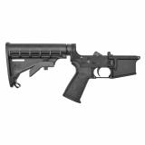 Lower, Color Filled, Semi-automatic, 223 Rem/556NATO, Black Finish, 6 Position Collapsible Stock, Mil-Spec Buffer Tube, ST-T2 Tungsten Heavy Buffer STLC200-SBS-CFS
