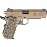 Tactical Response Pistol, Carry Contour, Semi-automatic, 1911, Metal Frame Pistol, Commander Size, 45 ACP, 4.25" Match Grade Barrel, Cerakote Finish, Coyote Brown, VZ Grips Hydra G10 Grips, Tactical Rack 3-Dot Night Sights, 7 Rounds, 3 Rounds PC9124LRCB-