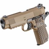 Tactical Response Pistol, Carry Contour, Semi-automatic, 1911, Metal Frame Pistol, Commander Size, 45 ACP, 4.25" Match Grade Barrel, Cerakote Finish, Coyote Brown, VZ Grips Hydra G10 Grips, Tactical Rack 3-Dot Night Sights, 7 Rounds, 3 Rounds PC9124LRCB-