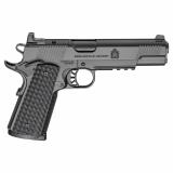 Tactical Response Pistol, Semi-automatic, 1911, Metal Frame Pistol with Rail, Full Size, 45ACP, 5" Match Grade Barrel, Cerakote Finish, Black, AOS Optic Cut, VZ Grips Hydra G10 Grips, Front Tritium and Black Rear Sight, 8 Rounds, 3 Magazines PC9125LRAOS