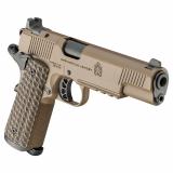Tactical Response Pistol, Semi-automatic, 1911, Metal Frame Pistol with Rail, Full Size, 9MM, 5" Match Grade Barrel, Cerakote Finish, Coyote Brown, AOS Optic Cut, VZ Grips Hydra G10 Grips, Front Tritium and Black Rear Sight, 9 Rounds, 3 Magazines PC9129L