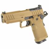 1911 DS Prodigy AOS, Semi-automatic, Metal Frame Pistol, 9MM, 4.25" Forged Stainless Steel Bull Barrel, Cerakote Finish, Coyote Brown, Polymer Grips, Fiber Optic Front and Black Serrated Rear Sights, Optics Ready, Ambidextrous Safety, 10 Rounds, 2 Magazi