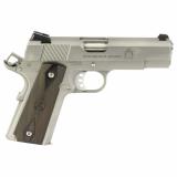 Garrison, 1911, Single Action Only, Semi-automatic, Metal Frame Pistol, Commander Size, 45 ACP, 4.25" Match Grade Barrel, Steel, Stainless Finish, Silver, Thinline Wood Grips, Low Profile Combat 3 Dot Sights, Grip Safety, 7 Rounds, 1 Magazine PX9418S