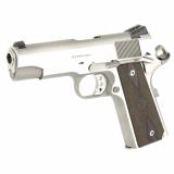 Garrison, 1911, Single Action Only, Semi-automatic, Metal Frame Pistol, Commander Size, 45 ACP, 4.25" Match Grade Barrel, Steel, Stainless Finish, Silver, Thinline Wood Grips, Low Profile Combat 3 Dot Sights, Grip Safety, 7 Rounds, 1 Magazine PX9418S
