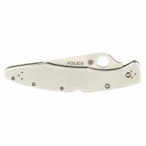 Police, 4.125" Folding Knife, Clip Point, Plain Edge, VG10/Satin, Stainless, Circle Thumb Hole/Pocket Clip C07P