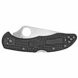 Delica4, Lightweight, 3" Folding Knife, Spear Point, Combo Edge, VG10/Satin, Black FRN, Circle Thumb Hole/Pocket Clip C11PSBK