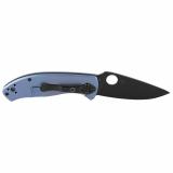 Tenacious, Folding Knife, 3.35" Drop Point Blade,  8Cr13MoV Blade Steel, 7.74" Overall Length, R.I.L. Lock, Black Oxide Finish, Black Blade, Blue Titanium Handle C122TIBLBKP