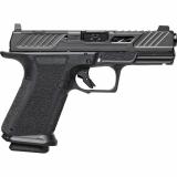 MR920 Elite, Striker Fired, Semi-automatic, Polymer Frame Pistol, Compact, Massachusetts Compliant, 9MM, 4" Black Spiral and Fluted Barrel, Nitride Finish Elite Slide, Black, Optics Ready, Flat Faced Trigger, Trigger Safety, Tritium Front Night Sight, 10