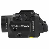 Streamlight TLR-8 Sub, White LED with Red Laser, Fits Springfield Hellcat, 500 Lumens, Anodized Finish, Black, Includes (1) CR123a Battery, Low and High Switches 69419