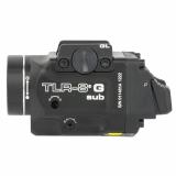 Streamlight TLR-8 G Sub, White LED with Green Laser, Fits Glock 43x/48 MOS, 500 Lumens, Anodized Finish, Black, Includes (1) CR123a Battery, Low and High Switches 69431