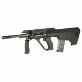 AUG A3 M2 NATO, Semi-automatic Rifle, 556NATO/223 Remington, 16" Barrel, Folding Charging Handle, Ambidextrous QD, Synthetic Stock, Extended Rail, Matte Finish, Black, 30 Rounds AUGM2BLKNATOEXTLR