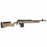 110 Magpul Scout, Bolt Action Rifle, 308 Winchester, 16.5" Barrel, Muzzle Brake, Matte Finish, Black, Flat Dark Earth Magpul Hunter Stock, Picatinny Rail with Rear Peep Sight, Adjustable Front Sight, Savage AccuTrigger, 10 Rounds, 1 AICS Magazine 58189