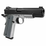 1911 with Rail, Full Size, 45 ACP, 5" Barrel, G10 Grips, Stainless Steel Finish, Silver Frame, Black Slide, Night Sights, Manual Safety, 8 Rounds, 2 Magazines 67207