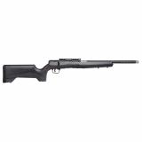 B Series Timberlite, Bolt Action Rifle, 17 HMR, 18" Carbon Fiber Wrapped Barrel, Threaded 1/2x28, Matte, Black, Carbon Wood Laminate Gray Stock, Savage AccuTrigger, 0 MOA Picatinny Rail, 10 Rounds, 1 Magazine 70819