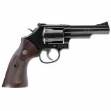 Model 19 Classic Revolver |357 Mag/ 38 Special, 4.25" Stainless Steel Barrel, Carbon Steel Frame, Blue Finish, Wood Grips, 6Rd, 37.2 oz, Red Ramp Front Sight, Adjustable Rear Sight 12040