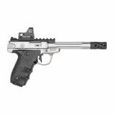 Performance Center Victory Target |22LR, 6" Target Fluted Barrel with Muzzle Brake, Semi-Automatic, Stainless Steel, Glass Bead Finish, Red Dot Sight, Tandemkross "hiveGrips" with Target Thumbrest Grip, 10 Rounds, 2 Magazines