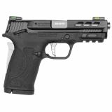 Performance Center Shield EZ M&P380 |380 ACP, 3.8" Ported Barrel, Polymer Frame, Silver Finish, 8Rd, (2) Mags, Manual Safety, HiViz Litewave H3 Fiber Optic/Tritium Sights, Lightening Cuts