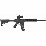 M&P15-22, Semi-automatic, AR, 22LR, 16.5" Threaded Barrel, Black Finish, 25Rd, 10" M&P Slim Handguard with Magpul M-LOK, MP100 4MOA Red/Green Dot Optic Included 12722