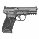 M&P 2.0, Striker Fired, Semi-automatic, Polymer Frame Pistol, Full Size, 10MM, 4" Barrel, Armornite Finish, Black, Optic Height White 3 Dot Sights, No Thumb Safety, 15 Rounds, Optics Ready Slide, 2 Magazines 13389