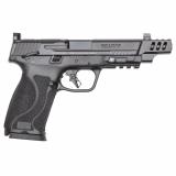 M&P M2.0 Performance Center, Striker Fired, Semi-automatic, Polymer Frame Pistol, Full Size, 10MM, 5.6" Ported Barrel, Armornite Finish, Black, Optic Height Night Sights, Manual Thumb Safety, Optics Ready Slide, 10 Rounds, 2 Magazines 13916