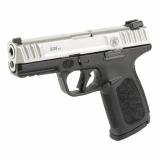 SD9 2.0, Striker Fired, Semi-Automatic, Polymer Frae Pistol, Full Size, 9MM, 4" Barrel, Satin Finish, Silver Slide, Black Frame, White Dot Sights, Flat Face Trigger, 10 Rounds, 1 Magazine 13935
