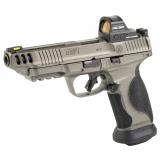 Performance Center M&P9 M2.0 Competitor, Striker Fired, Semi-automatic, Metal Frame Pistol, Full Size, 9mm, 5" Barrel, Cerakote Finish, Tungsten Gray, Ported Slide, Fiber Optic Front Sight, Serrated Blacked Out Rear Sight, 17 Rounds, 4 Magazines, Include