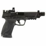 M&P M2.0, Striker Fired, Semi-automatic, Polymer Frame Pistol, Full Size, 10MM, 5.6" Barrel, Ported Slide, Armornite Finish, Black, Optic Height Night Sights, Manual Thumb Safety, 15 Rounds, 2 Magazines, Includes Vortex Venom Red Dot 13970