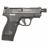 M&P9 Shield Plus, Striker Fired, Semi-automatic, Polymer Framed Pistol, Micro-Compact, 9MM, 3.7" Barrel, Threaded 1/2X28, Armornite Finish, Black, Front Night Sight, Blacked Out Rear Sight, No Manual Safety, Optics Ready, 3 Magazines, (1)-10 Round, (1)-1