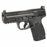 M&P M2.0, Striker Fired, Semi-automatic, Polymer Frame Pistol, Compact, 9MM, 4" Barrel, Armornite Finish, Black, Optics Ready, Fixed Sights, Manual Thumb Safety, 10 Rounds, 2 Magazines 14099