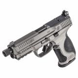 M&P9 M2.0 Metal, Striker Fired, Semi-automatic, Aluminum Frame Pistol, Compact, 9MM, 4.625" Threaded Barrel, Cerakote Finish, Tungsten Gray, Optic Height Sights, No Manual Safety, Interchangeable Grip Inserts, Optics Ready, 17 Rounds, 2 Magazines 14162