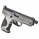 M&P9 M2.0 Metal, Striker Fired, Semi-automatic, Aluminum Frame Pistol, Compact, 9MM, 4.625" Threaded Barrel, Cerakote Finish, Tungsten Gray, Optic Height Sights, No Manual Safety, Interchangeable Grip Inserts, Optics Ready, 17 Rounds, 2 Magazines 14162