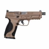 M&P9 M2.0 Metal, Striker Fired, Semi-automatic, Aluminum Frame Pistol, Compact, 9MM, 4.625" Threaded Barrel, Cerakote Finish, Flat Dark Earth, Optic Height Sights, No Manual Safety, Interchangeable GripInserts, Optics Ready, 17 Rounds, 2 Magazines 14163