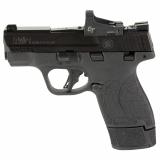 M&P9 Shield Plus OR, Striker Fired, Semi-automatic, Polymer Frame Pistol, Micro Compact, 9MM, 3.1" Barrel, Armornite Finish, Black, Tritium Night Sights, Optics Ready, No Thumb Safety, 3 Magazines, (2)-15 Rounds and (1)-10 Rounds, Zippered Notebook Case,