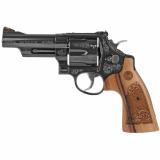 Model 29 Machine Engraved |44 Magnum, 4" Barrel, Carbon Frame, Blue Finish, Wood Grips, Red Ramp/White Outline, 6Rd 150783 Double Action, N-Frame