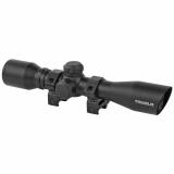 Compact Shotgun Scope 4x32mm Diamond Reticle Matte Black Finish and Weaver-Style Rings