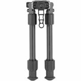 Tac-Pod Carbon Pro Bi-Pod, Carbon Fiber and Aluminum Construction W/ Rubber Feet, Pivoting Base and Rotating Design Allows For Ease Shooting Angle Adjustment, 9-13 Inch Leg Length, Includes Interchangeable M-Lok And Keymod Fittings For Installing To Slot